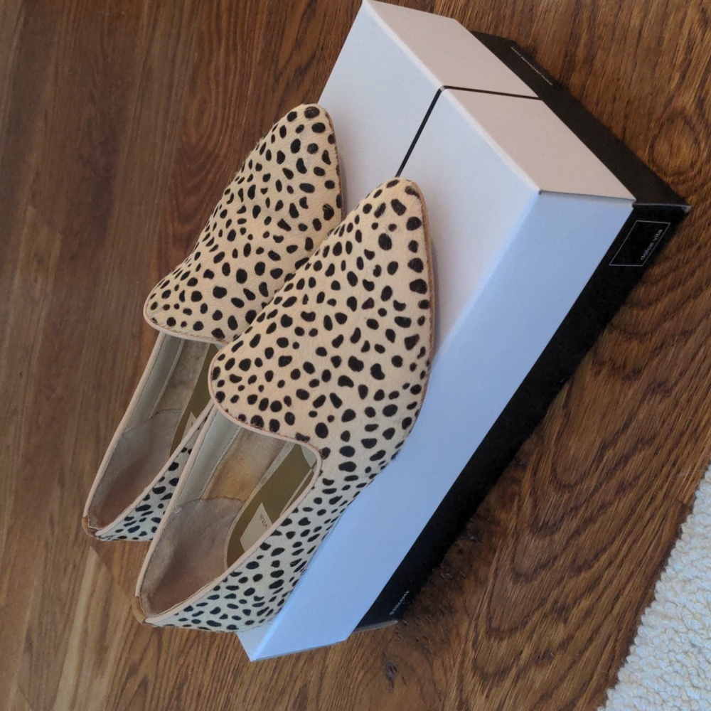 Dolce vida leopard calf hair flats